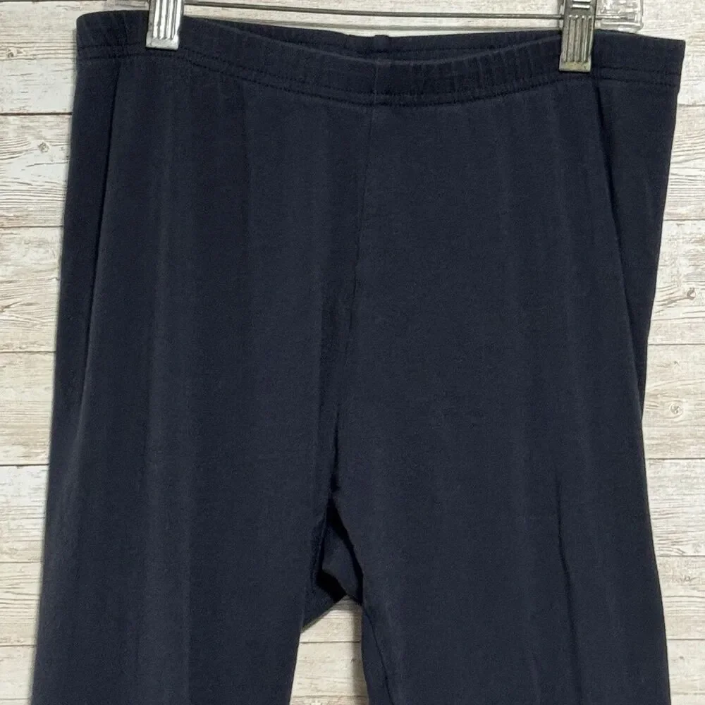 J Jill Ankle Leggings S Pants Navy Blue Elastic Waist Stretchy Soft Pima Cotton